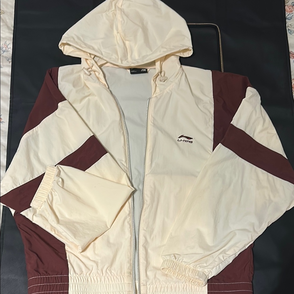 Cream and Brown Hooded Cape with Elegant Design